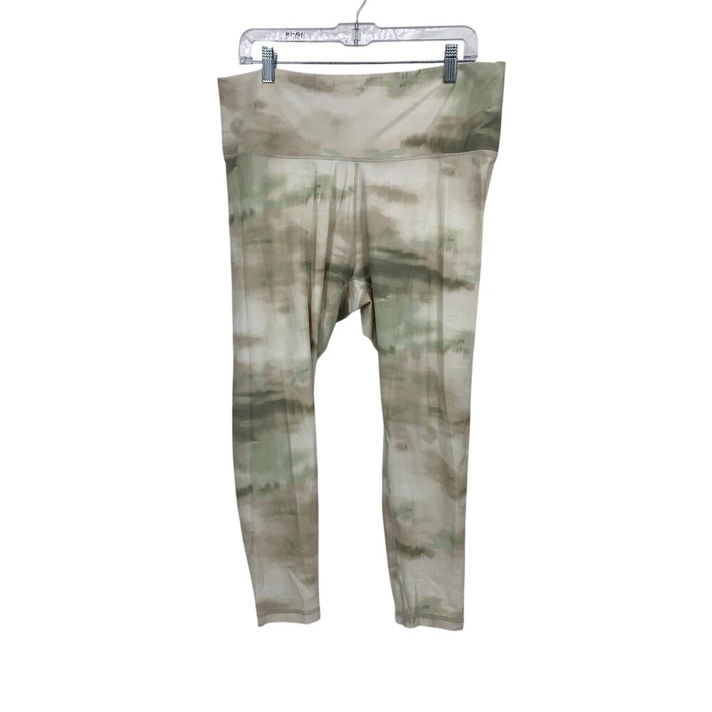 CALIA Core Essential 7/8 Leggings Womens XXL Green Brushstroke Print High Rise